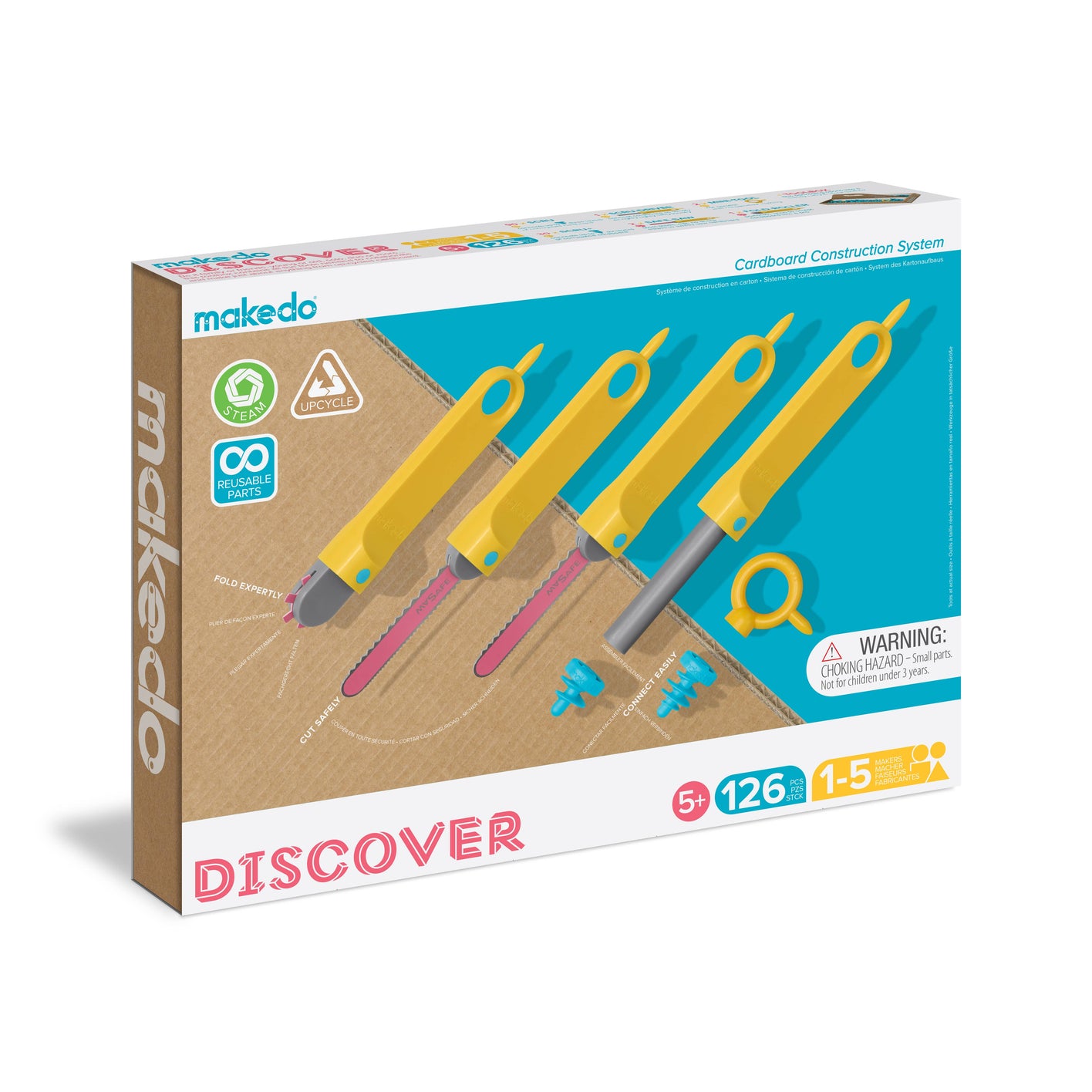 Makedo Upcycled Cardboard Construction Toolkit - Discover